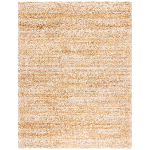 SAFAVIEH Hudson Jaden Striped Shag Area Rug, Ivory/Gold, 9' x 12'