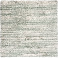 thumbnail image 1 of SAFAVIEH Hudson Jaden Striped Shag Area Rug, Ivory/Green, 4' x 4' Square, 1 of 11
