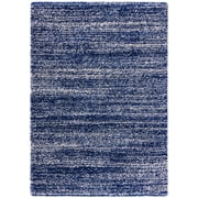 SAFAVIEH Hudson Jaden Striped Shag Area Rug, Navy/Ivory, 2'3" x 3'9"