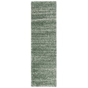 SAFAVIEH Hudson Jaden Striped Shag Runner Rug, Green/Ivory, 2'3" x 6'