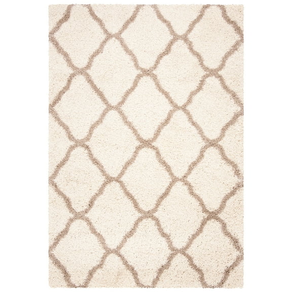 SAFAVIEH Hudson Jaki Plush Geometric Trellis Area Rug, Ivory/Beige, 8' x 10'
