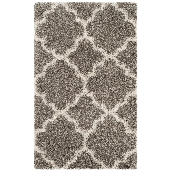 SAFAVIEH Hudson Jaye Geometric Shag Area Rug, Grey/Ivory, 2'3" x 3'9"