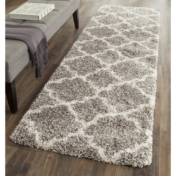 SAFAVIEH Hudson Jaye Geometric Shag Area Rug, Grey/Ivory, 2' x 3'