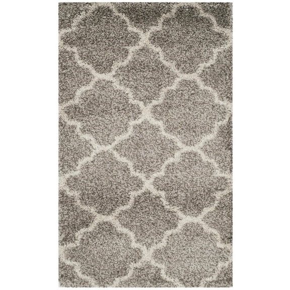SAFAVIEH Hudson Jaye Geometric Shag Area Rug, Grey/Ivory, 3' x 5'