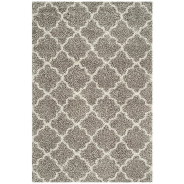 SAFAVIEH Hudson Jaye Geometric Shag Area Rug, Grey/Ivory, 5'1" x 7'6"