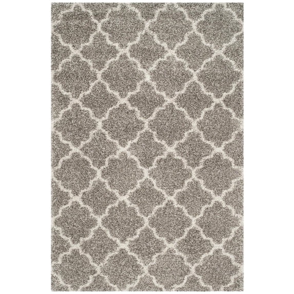 SAFAVIEH Hudson Jaye Geometric Shag Area Rug, Grey/Ivory, 5'1" x 7'6"