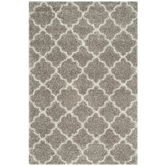 SAFAVIEH Hudson Jaye Geometric Shag Area Rug, Grey/Ivory, 5'1" x 7'6"