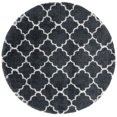 thumbnail image 1 of SAFAVIEH Hudson Jaye Plush Geometric Shag Area Rug, Dark Grey/Ivory, 7' x 7' Round, 1 of 7