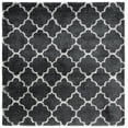 thumbnail image 1 of SAFAVIEH Hudson Jaye Plush Geometric Shag Area Rug, Dark Grey/Ivory, 7' x 7' Square, 1 of 8