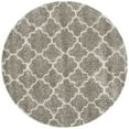 thumbnail image 1 of SAFAVIEH Hudson Jaye Plush Geometric Shag Area Rug, Grey/Ivory, 3' x 3' Round, 1 of 8