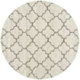 thumbnail image 1 of SAFAVIEH Hudson Jaye Plush Geometric Shag Area Rug, Ivory/Grey, 3' x 3' Round, 1 of 9