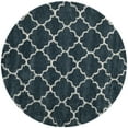 thumbnail image 1 of SAFAVIEH Hudson Jaye Plush Geometric Shag Area Rug, Slate Blue/Ivory, 3' x 3' Round, 1 of 8