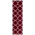 thumbnail image 1 of SAFAVIEH Hudson Jaye Plush Geometric Shag Runner Rug, Red/Ivory, 2'3" x 8', 1 of 8