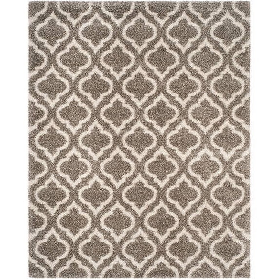 SAFAVIEH Hudson Louise Geometric Shag Area Rug, Grey/Ivory, 5'1" x 7'6"