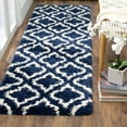 thumbnail image 1 of SAFAVIEH Hudson Louise Geometric Shag Runner Rug, Navy/Ivory, 2'3" x 8', 1 of 5