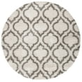 thumbnail image 1 of SAFAVIEH Hudson Louise Plush Geometric Shag Area Rug, Ivory/Grey, 5' x 5' Round, 1 of 6