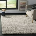 thumbnail image 1 of SAFAVIEH Hudson Merrilyn Chevron Shag Area Rug, Ivory/Grey, 5' x 5' Square, 1 of 7