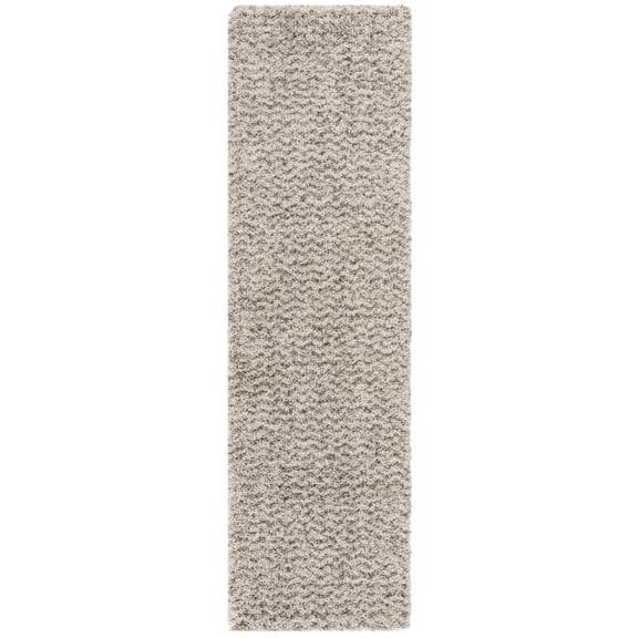 SAFAVIEH Hudson Merrilyn Chevron Shag Runner Rug, Ivory/Grey, 2'3" x 8'