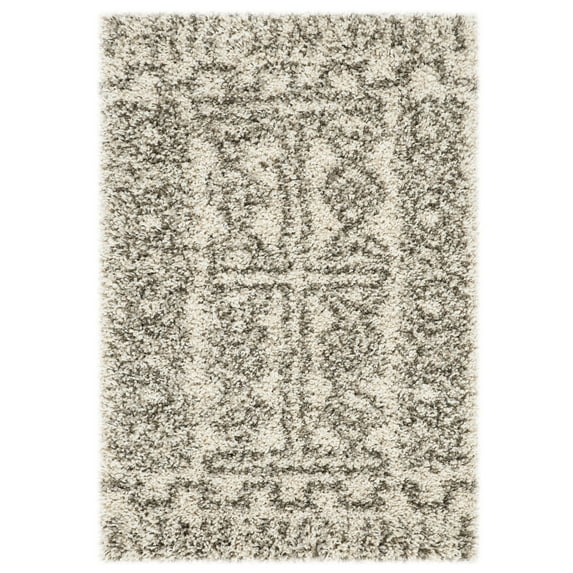 SAFAVIEH Hudson Raphael Geometric Shag Area Rug, Ivory/Grey, 2' x 3'