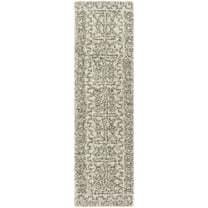 SAFAVIEH Hudson Raphael Plush Geometric Shag Runner Rug, Ivory/Grey, 2'3" x 10'