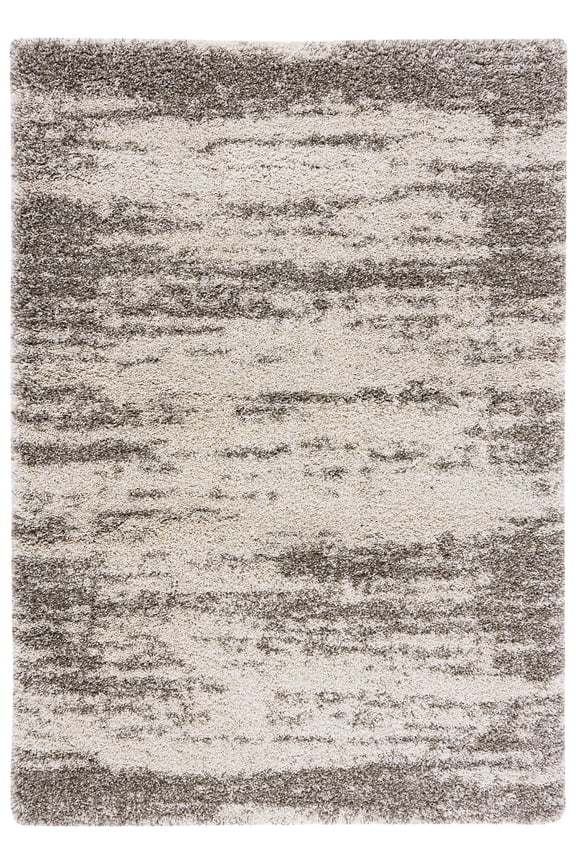 Hudson Shag Jace Abstract Area Rug, Ivory/Grey, 8' x 10'