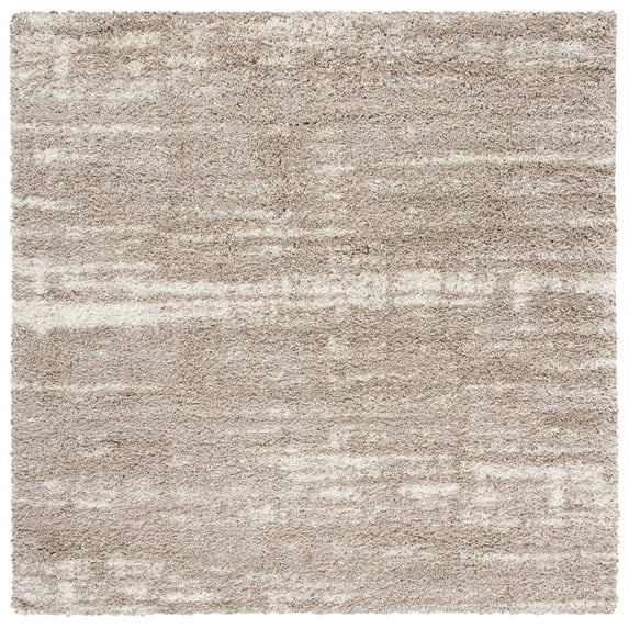 SAFAVIEH Hudson Shag Jacinda Abstract Area Rug, Ivory/Beige, 7' x 7' Square