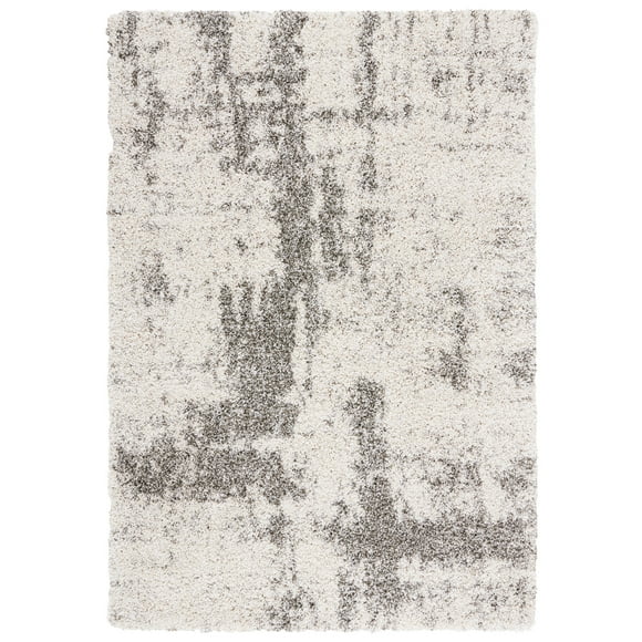 SAFAVIEH Hudson Shag Jacinth Abstract Area Rug, Ivory/Grey, 5'3" x 7'6"