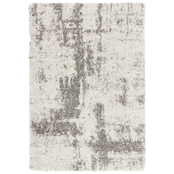 SAFAVIEH Hudson Shag Jacinth Abstract Area Rug, Ivory/Grey, 5'3" x 7'6"
