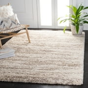 SAFAVIEH Hudson Jack Abstract Shag Area Rug, Ivory/Beige, 2' x 3'