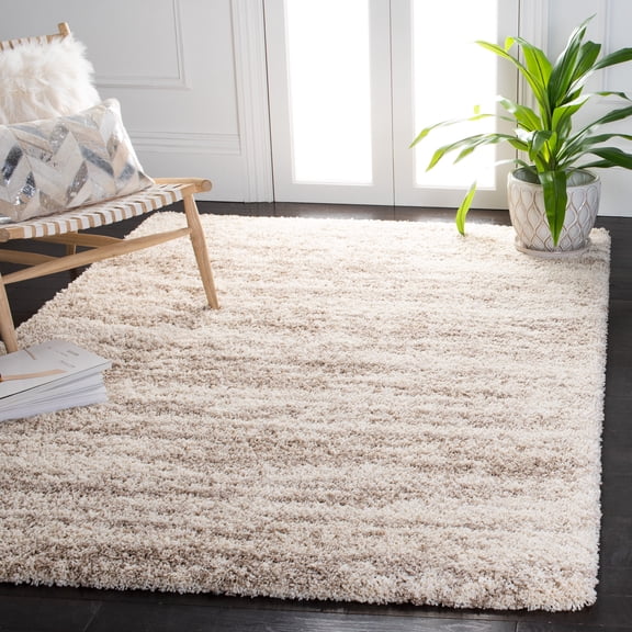 SAFAVIEH Hudson Jack Abstract Shag Area Rug, Ivory/Beige, 2' x 3'