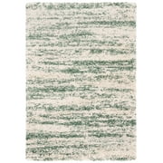 SAFAVIEH Hudson Shag Jack Abstract Area Rug, Ivory/Green, 4' x 6'