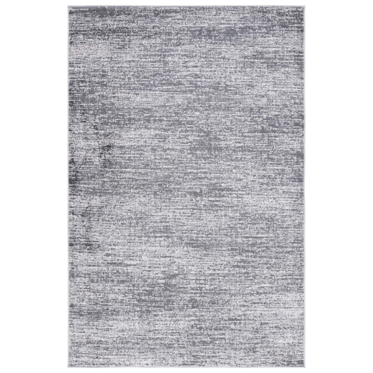 Ivory and Green 7' Square Shag Area Rug