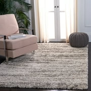 SAFAVIEH Hudson Jack Abstract Shag Area Rug, Ivory/Grey, 2' x 3'