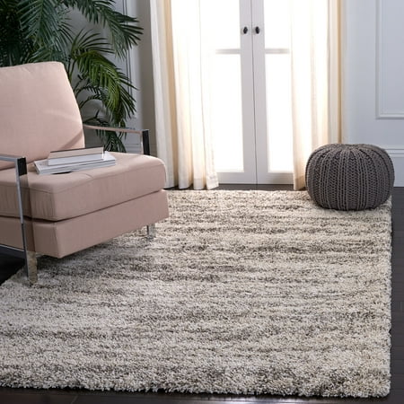 SAFAVIEH Hudson Jack Abstract Shag Area Rug, Ivory/Grey, 5'3" x 7'6"