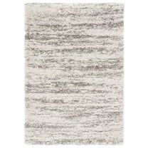 SAFAVIEH Hudson Shag Jack Abstract Area Rug, Ivory/Grey, 5'3" x 7'6"