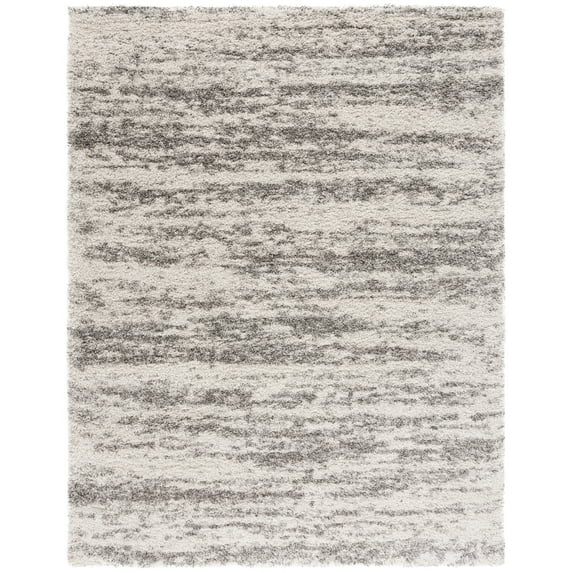 SAFAVIEH Hudson Jack Abstract Shag Area Rug, Ivory/Grey, 8' x 10'