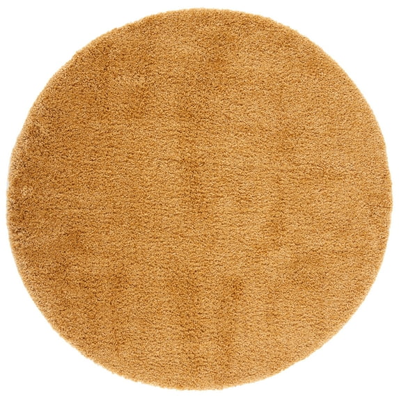 SAFAVIEH Hudson Shag Jackie Solid Area Rug, Gold, 4' x 4' Round