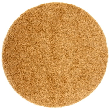 SAFAVIEH Hudson Shag Jackie Solid Area Rug, Gold, 7' x 7' Round