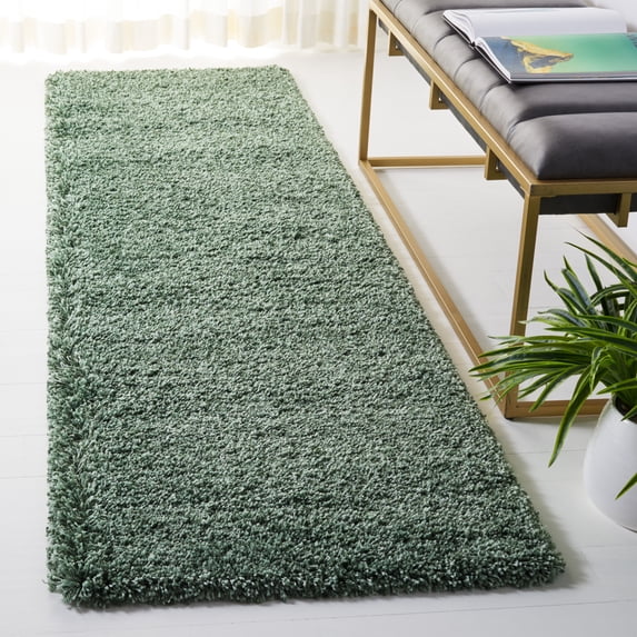SAFAVIEH Hudson Shag Jackie Solid Runner Rug, Green, 2'3" x 8'