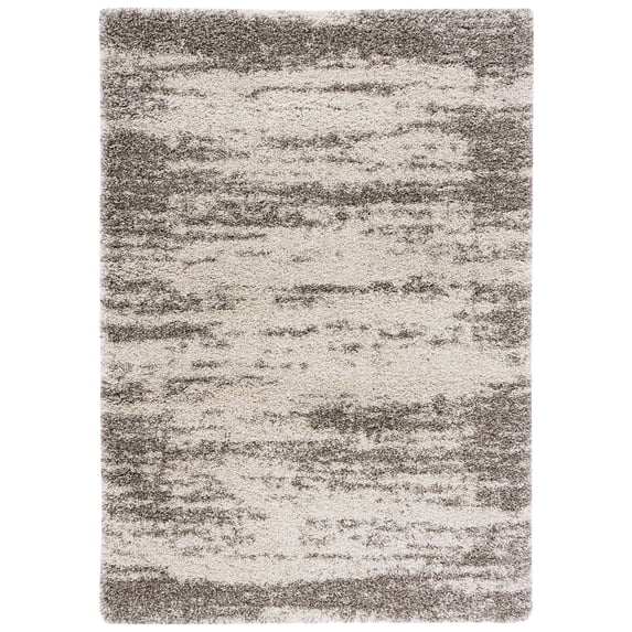 SAFAVIEH Hudson Shag Jackson Trellis Area Rug, Dark Grey/Ivory, 7' x 7' Round
