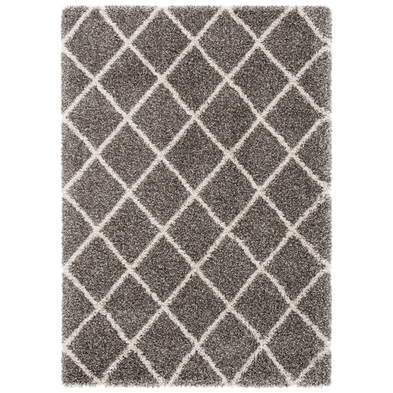 SAFAVIEH Hudson Shag Jackson Trellis Area Rug, Grey/Ivory, 8' x 10'