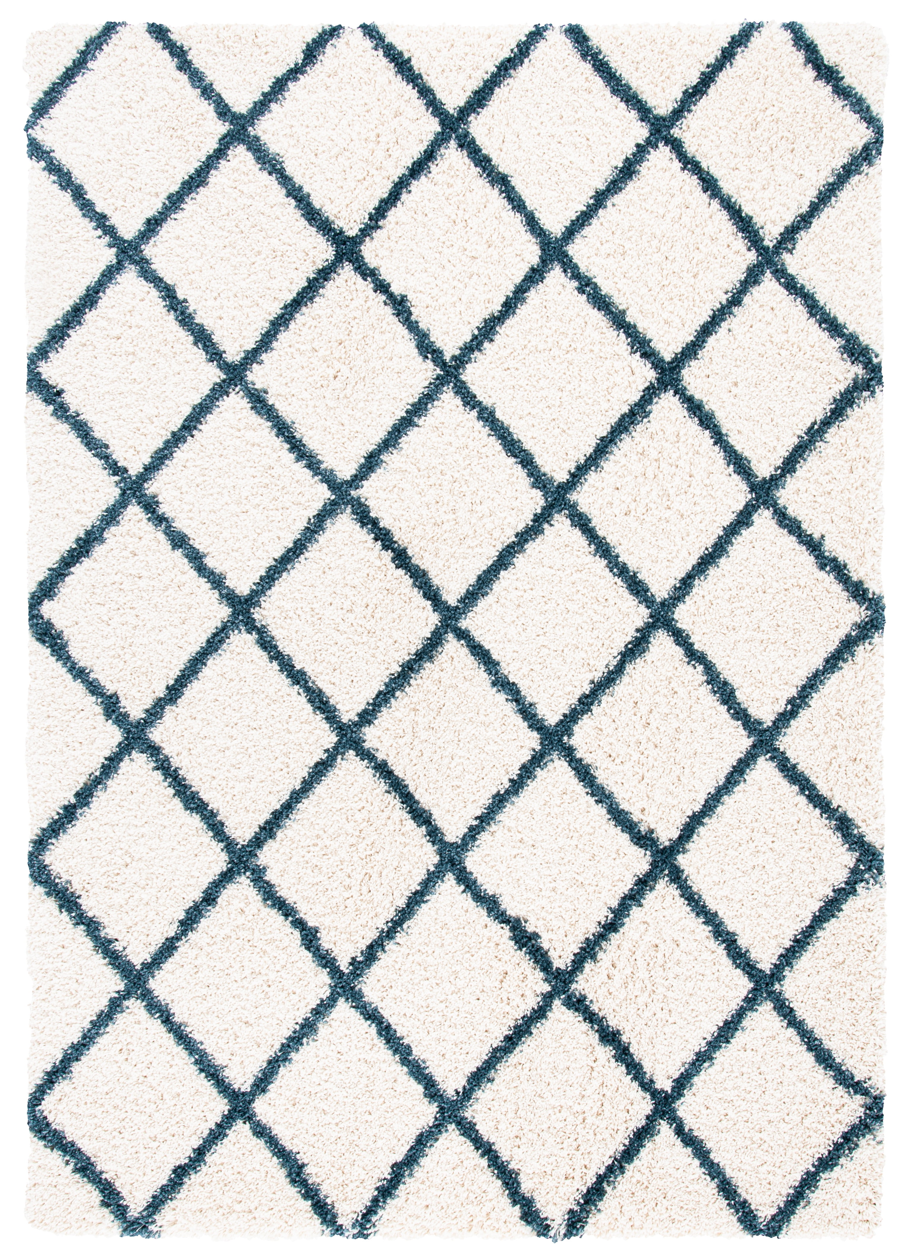 SAFAVIEH Hudson Shag Jackson Trellis Area Rug, Ivory/Slate Blue, 8' x 10'