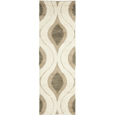 SAFAVIEH Hudson Shag Jackson Trellis Area Rug, Navy/Ivory, 7' x 7' Square