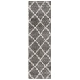 thumbnail image 1 of SAFAVIEH Hudson Shag Jackson Trellis Runner Rug, Grey/Ivory, 2'3" x 8', 1 of 8