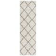 thumbnail image 1 of SAFAVIEH Hudson Shag Jackson Trellis Runner Rug, Ivory/Beige, 2'3" x 8', 1 of 8
