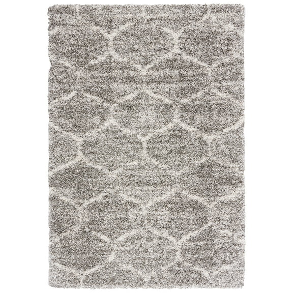 SAFAVIEH Hudson Shag Jacob Geometric Area Rug, Grey/Ivory, 8' x 10'