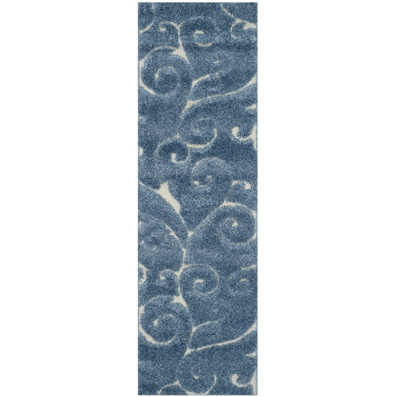 SAFAVIEH Hudson Shag Jacqueline Quatrefoil Area Rug, Ivory/Grey, 7' x 7' Square