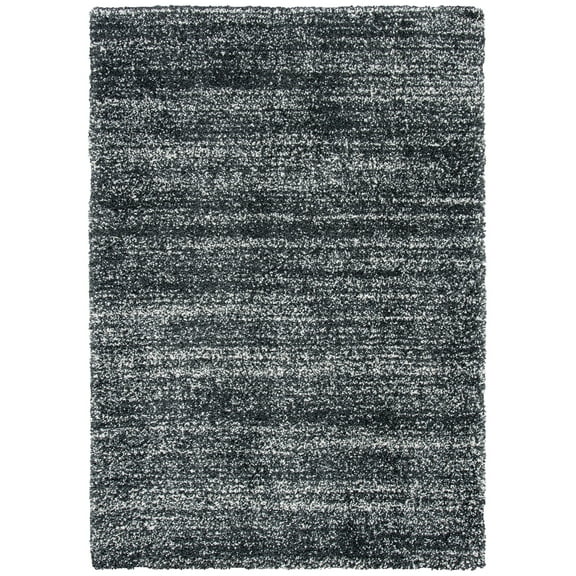 SAFAVIEH Hudson Shag Jaden Striped Area Rug, Dark Grey/Ivory, 5'3" x 7'6"