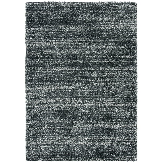 SAFAVIEH Hudson Shag Jaden Striped Area Rug, Dark Grey/Ivory, 9' x 12'