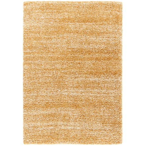 SAFAVIEH Hudson Shag Jaden Striped Area Rug, Gold/Ivory, 7' x 7' Square